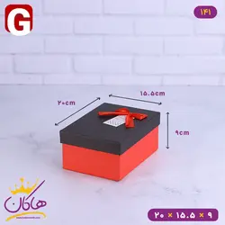 جعبه هدیه قرمز مشکی ساده | 4-141