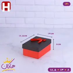 جعبه هدیه قرمز مشکی ساده | 4-141