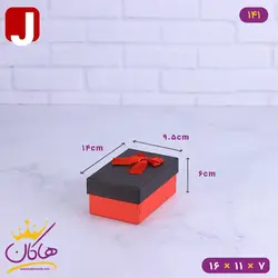 جعبه هدیه قرمز مشکی ساده | 4-141
