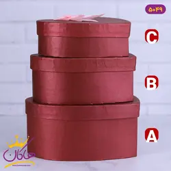 جعبه هدیه قلبی پاپیون دار جیگری | کد 5049/2