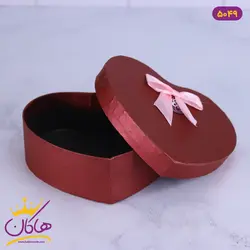 جعبه هدیه قلبی پاپیون دار جیگری | کد 5049/2