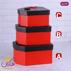 جعبه هدیه قلبی قرمز و مشکی | کد 5029
