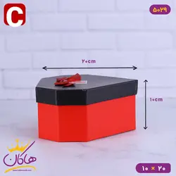 جعبه هدیه قلبی قرمز و مشکی | کد 5029