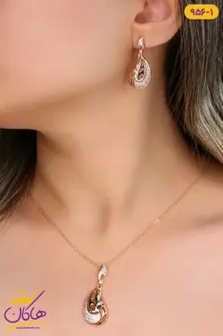 نیم ست ژوپینگ طرح بته جقه نگین کوب | xip 956/1