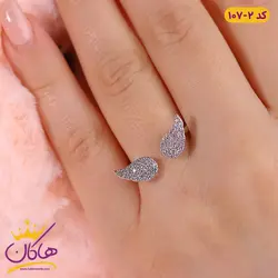 انگشتر زنانه بال فرشته استنلس استیل نقره ای | STL 107/2