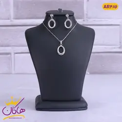 نیم ست نقره بیضی تو خالی | AR 486