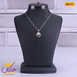 نیم ست نقره دایره فول نگین | AR 267