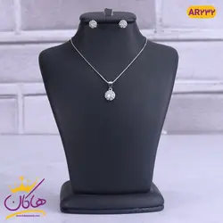 نیم ست نقره گل نگین دار | AR 232