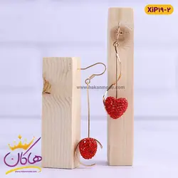 گوشواره استیل زنانه آویز قلب قرمز
