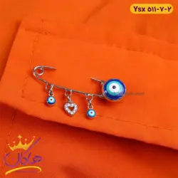 سنجاق سینه استیل چشم نظر آویز قلب | ysx 511/7
