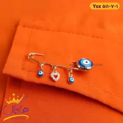 سنجاق سینه استیل چشم نظر آویز قلب | ysx 511/7