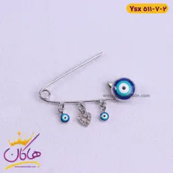 سنجاق سینه استیل چشم نظر آویز قلب | ysx 511/7