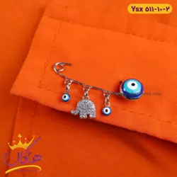 سنجاق سینه استیل چشم زخم طرح فیل | ysx 511/10