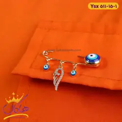 سنجاق سینه استیل چشم نظر بال فرشته | 511/15 ysx