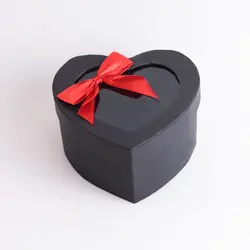 جعبه کادویی قلبی کوچک مشکی  کد 5092