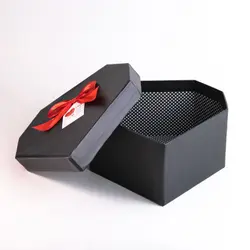 جعبه کادویی قلبی مشکی هفت ضلعی متوسط کد 207