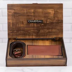 خرید ست 2 تکه چرمسال کیف کتی و کمربند | هاکان مد