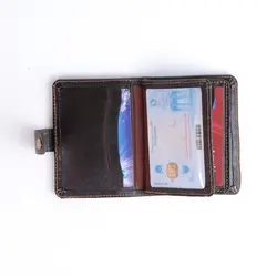 کیف جا کارتی چرم طبیعی فراگامو قهوای کد 149