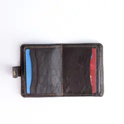 کیف جا کارتی چرم طبیعی فراگامو قهوای کد 149