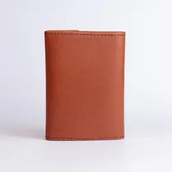 کیف جا کارتی چرم طبیعی فندی عسلی کد 182