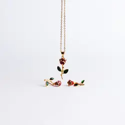 نیم ست گل رز برند زد جی جولری کد 75 Z J JEWELRY