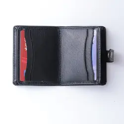 کیف جا کارتی چرم طبیعی فراگامو مشکی کد 149
