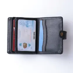 کیف جا کارتی چرم طبیعی فراگامو مشکی کد 149