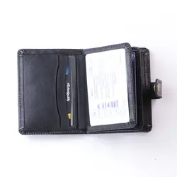 کیف جا کارتی چرم طبیعی فراگامو مشکی کد 149