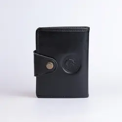 کیف جا کارتی چرم طبیعی دیزل مشکی کد 196