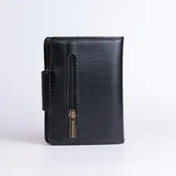 کیف جا کارتی چرم طبیعی دیزل مشکی کد 196