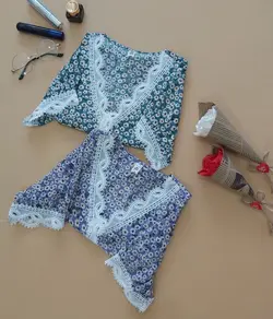 شومیز دخترانه استین کوتاه کد 1107