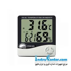 دما سنج و رطوبت سنج دیواری مدل TEM-882(in doo & out door) - اینستروسنتر