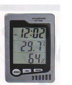 نمایشگر رطوبت و دما محیطی مدل st-322 ساخت شرکت استاندارد - اینستروسنتر