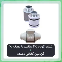 فیلتر کربن 35 سانتی دهانه 15  به همراه فن بین کانالی دمنده