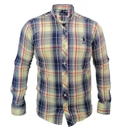 پیراهن پنبه کش چهارخانه زرد