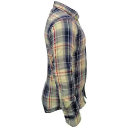 پیراهن پنبه کش چهارخانه زرد