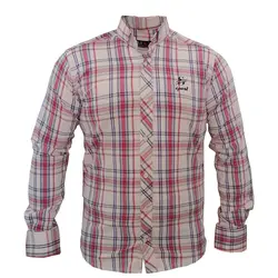 پیراهن پنبه کش چهارخانه صورتی