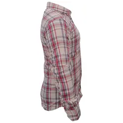 پیراهن پنبه کش چهارخانه صورتی