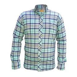 پیراهن کش چهارخانه آبی