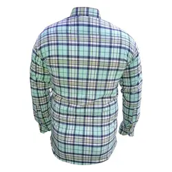 پیراهن کش چهارخانه آبی