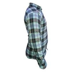 پیراهن کش چهارخانه آبی مشکی