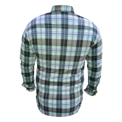 پیراهن کش چهارخانه آبی مشکی