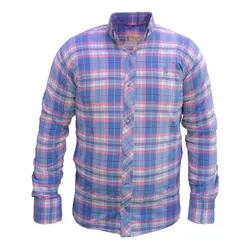 پیراهن کش چهارخانه ارغوانی