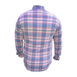 پیراهن کش چهارخانه ارغوانی