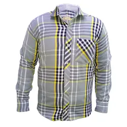 پیراهن کشمیر چهارخانه طوسی سفید