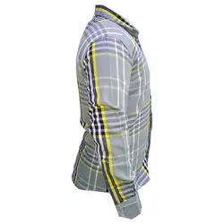 پیراهن کشمیر چهارخانه طوسی سفید