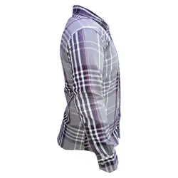 پیراهن کشمیر چهارخانه طوسی قرمز