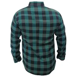 پیراهن نخی چهارخانه سبز مشکی