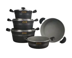 سرویس قابلمه ارکیده ژیوار طرح چدن (8 پارچه)