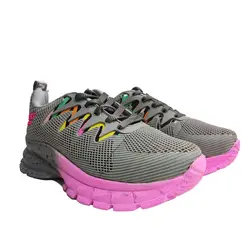 کفش زنانه تکرو طوسی صورتی